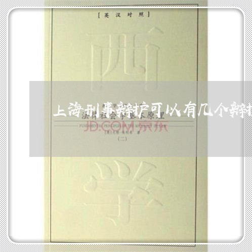 上海刑事辩护可以有几个辩护人/2023060482825 上海刑事辩护可以有几个辩护人/2023060482825