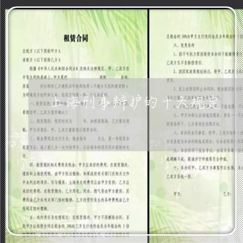 上海刑事辩护的十大规定/2023022672813 上海刑事辩护的十大规定/2023022672813
