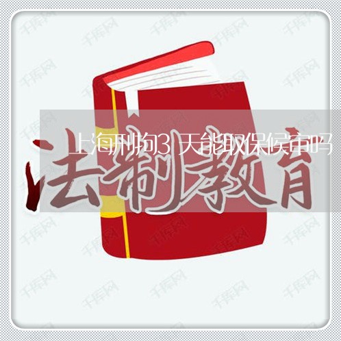 上海刑拘3天能取保候审吗/2023031551393