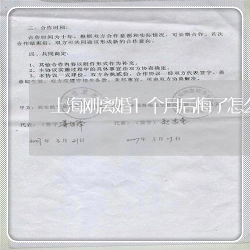 上海刚离婚1个月后悔了怎么办/2023060285817