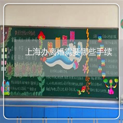 上海办离婚需要哪些手续/2023022505059