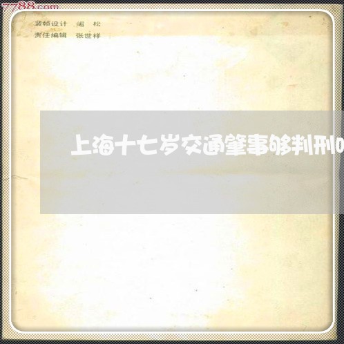 上海十七岁交通肇事够判刑吗/2023032928271 上海十七岁交通肇事够判刑吗/2023032928271