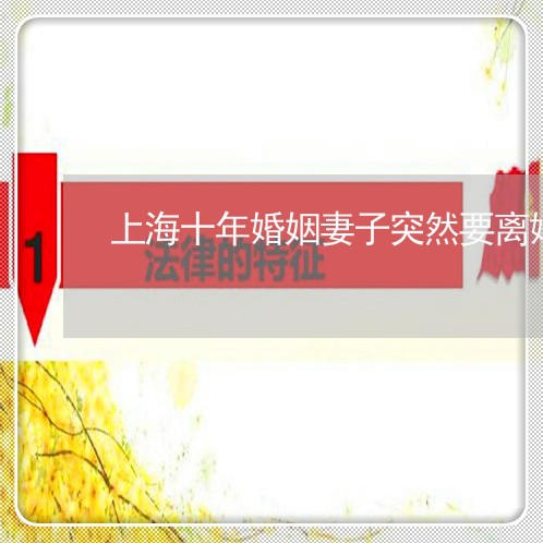 上海十年婚姻妻子突然要离婚/2023032908182