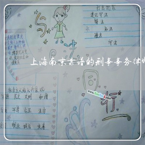 上海南京靠谱的刑事事务律师/2023032974604