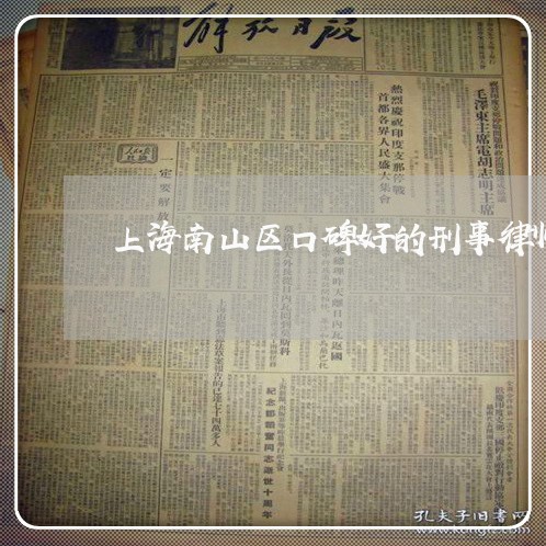 上海南山区口碑好的刑事律师所/2023060286159