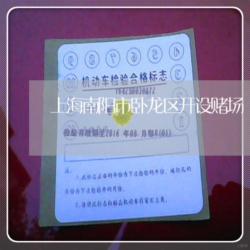 上海南阳市卧龙区开设赌场/2023031517969 上海南阳市卧龙区开设赌场/2023031517969