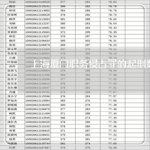 上海厦门职务侵占罪的起刑数额/2023060285158