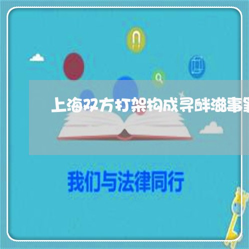 上海双方打架构成寻衅滋事罪/2023032895719 上海双方打架构成寻衅滋事罪/2023032895719
