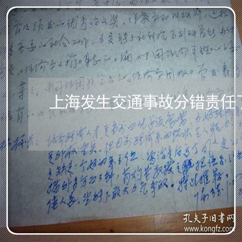 上海发生交通事故分错责任了/2023032886269