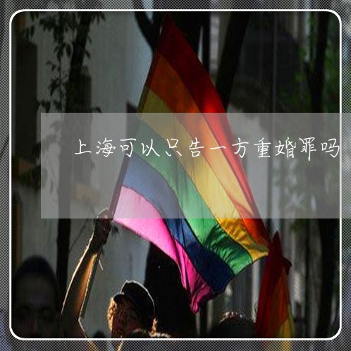 上海可以只告一方重婚罪吗/2023031537147 上海可以只告一方重婚罪吗/2023031537147