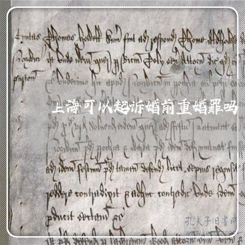 上海可以起诉婚前重婚罪吗/2023031594868