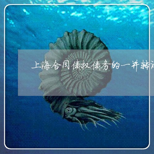 上海合同债权债务的一并转让/2023032930461 上海合同债权债务的一并转让/2023032930461
