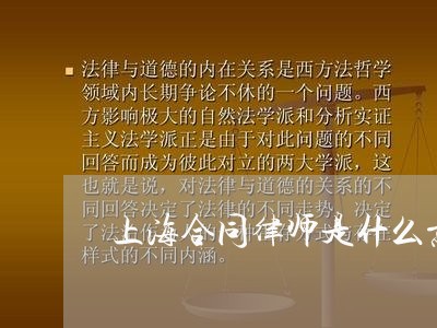 上海合同律师是什么意思/2023022539304 上海合同律师是什么意思/2023022539304
