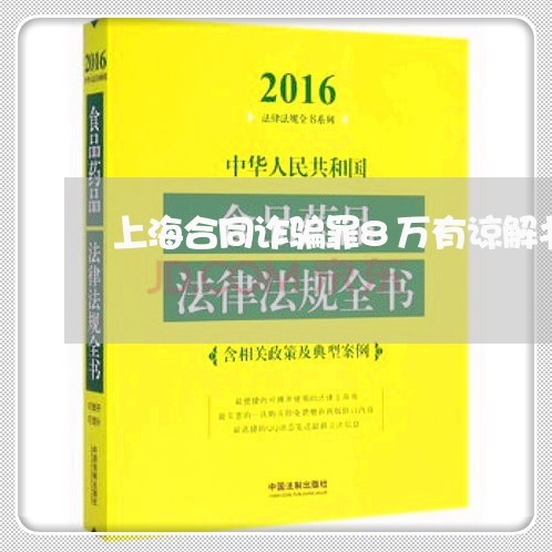 上海合同诈骗罪8万有谅解书/2023032971585 上海合同诈骗罪8万有谅解书/2023032971585