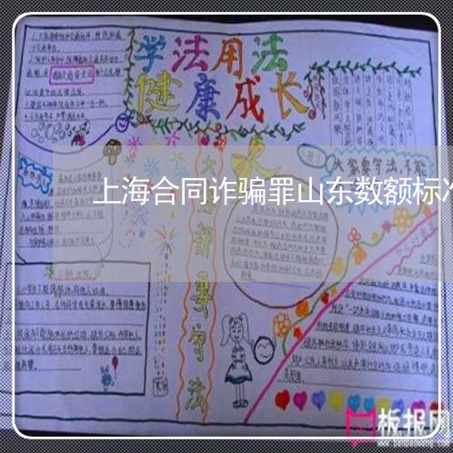上海合同诈骗罪山东数额标准/2023032980715