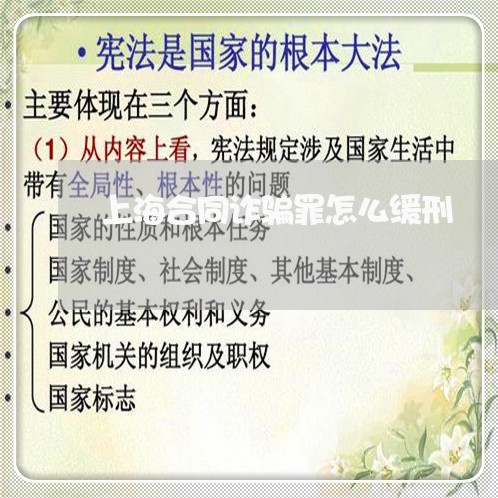 上海合同诈骗罪怎么缓刑/2023022607959 上海合同诈骗罪怎么缓刑/2023022607959