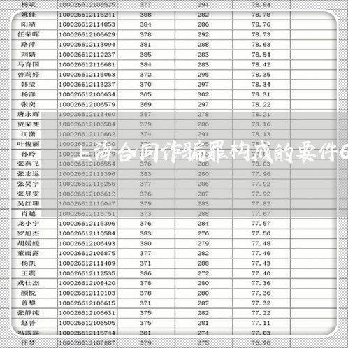 上海合同诈骗罪构成的要件6/2023032984504