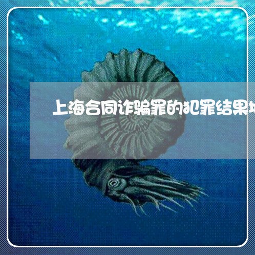 上海合同诈骗罪的犯罪结果地/2023032959371 上海合同诈骗罪的犯罪结果地/2023032959371