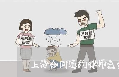 上海合同违约律师免费咨询 上海合同违约律师免费咨询
