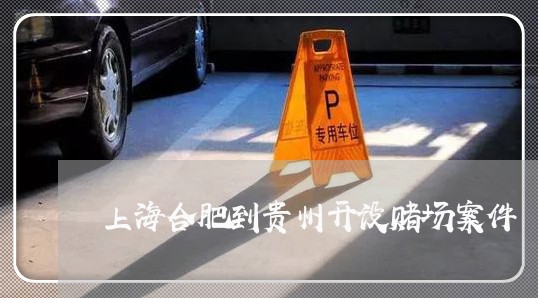 上海合肥到贵州开设赌场案件/2023032925137 上海合肥到贵州开设赌场案件/2023032925137