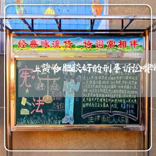 上海合肥较好的刑事诉讼律师/2023032970603