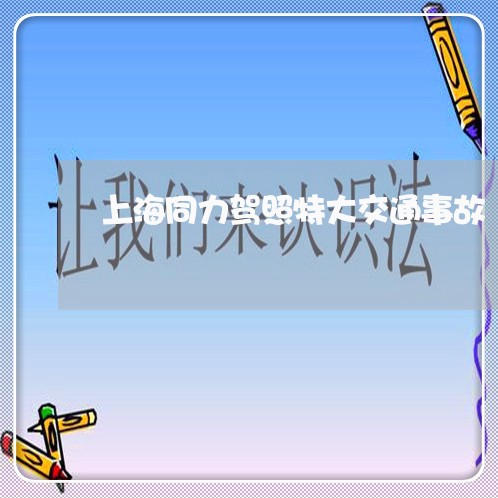 上海同力驾照特大交通事故/2023031556383 上海同力驾照特大交通事故/2023031556383