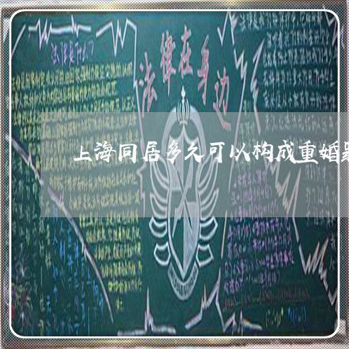 上海同居多久可以构成重婚罪/2023032928038