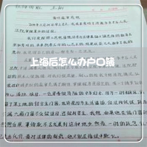 上海后怎么办户口簿/2023021849582