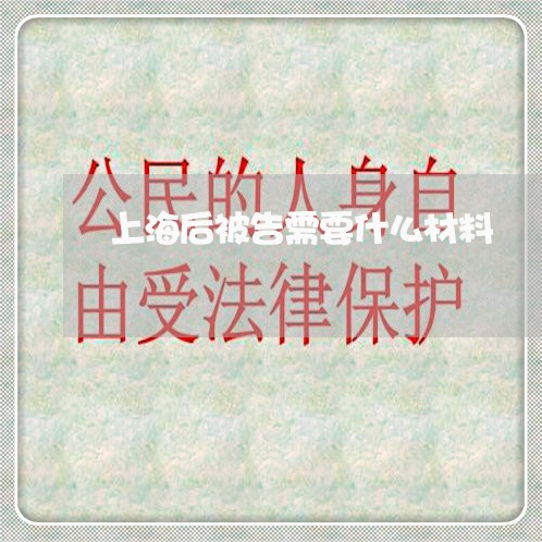 上海后被告需要什么材料/2023032448471