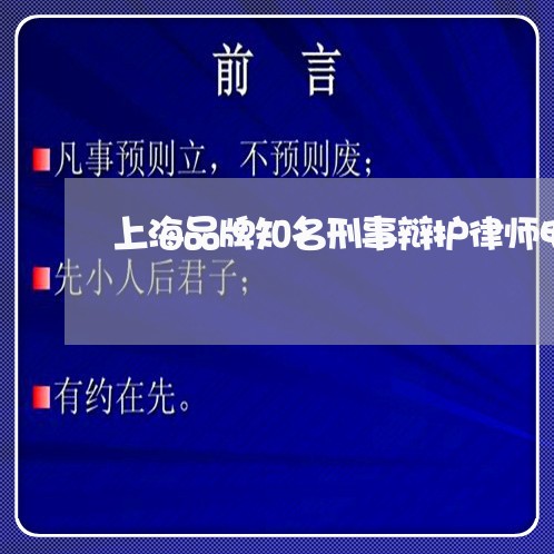 上海品牌知名刑事辩护律师电话/2023060230704