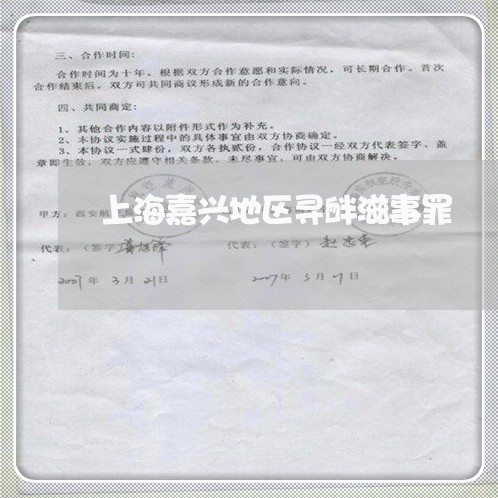 上海嘉兴地区寻衅滋事罪/2023022543614