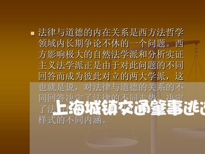 上海城镇交通肇事逃逸怎么处理/2023060274258