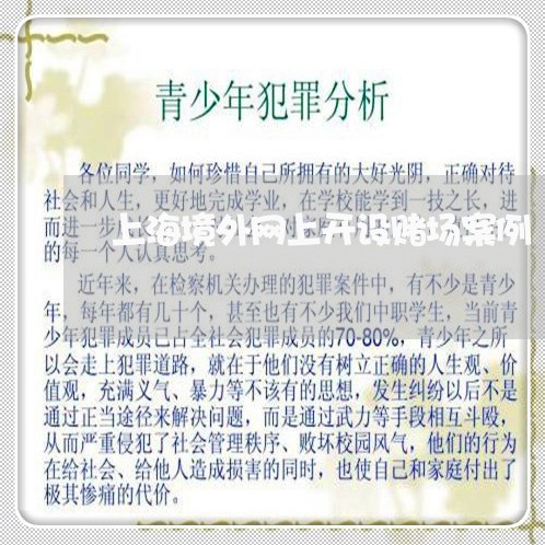 上海境外网上开设赌场案例/2023031496162 上海境外网上开设赌场案例/2023031496162