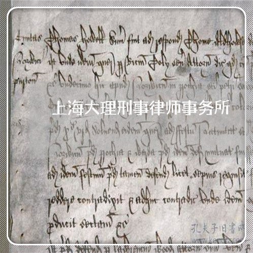 上海大理刑事律师事务所/2023022402836 上海大理刑事律师事务所/2023022402836