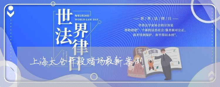 上海太仓开设赌场最新案例/2023031481793 上海太仓开设赌场最新案例/2023031481793