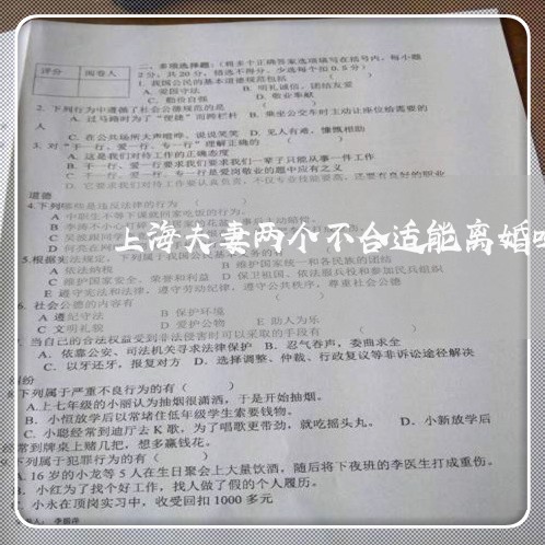 上海夫妻两个不合适能离婚吗/2023032853826