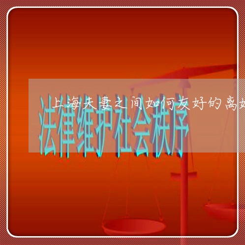 上海夫妻之间如何友好的离婚/2023032825871