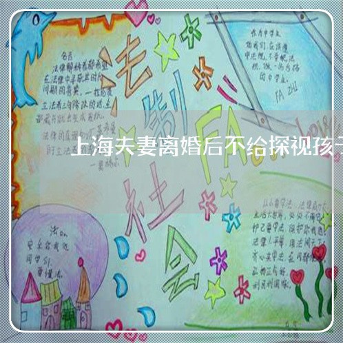 上海夫妻离婚后不给探视孩子/2023032874946 上海夫妻离婚后不给探视孩子/2023032874946