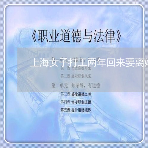 上海女子打工两年回来要离婚/2023040925026