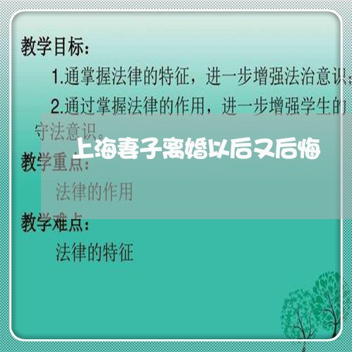 上海妻子离婚以后又后悔/2023022507268 上海妻子离婚以后又后悔/2023022507268