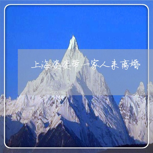 上海婆婆带一家人来离婚/2023022572625 上海婆婆带一家人来离婚/2023022572625