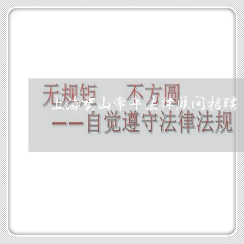 上海宝山常年法律顾问招聘/2023061983616