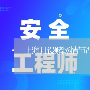 上海开设赌场情节严重的判刑/2023032603826