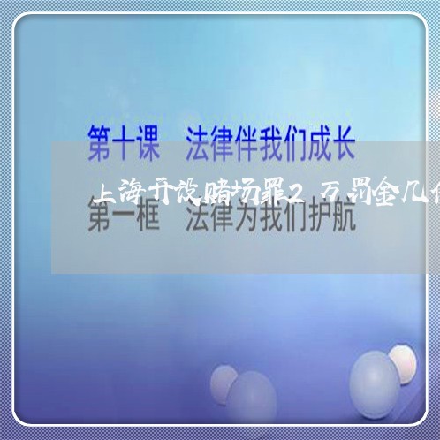 上海开设赌场罪2万罚金几倍/2023032737383