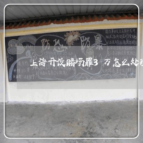 上海开设赌场罪3万怎么处理/2023032757360