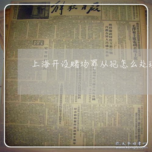 上海开设赌场罪从犯怎么处理/2023032606826