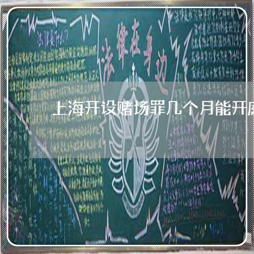 上海开设赌场罪几个月能开庭/2023032640462