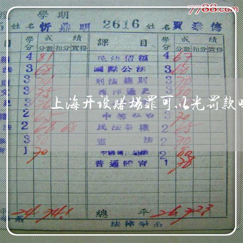上海开设赌场罪可以光罚款吗/2023032749593 上海开设赌场罪可以光罚款吗/2023032749593