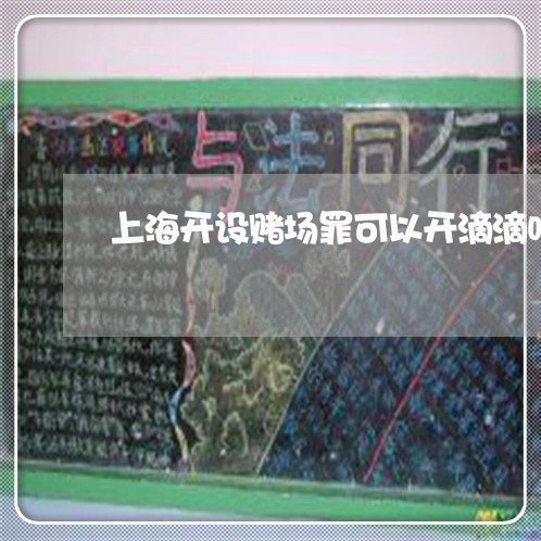 上海开设赌场罪可以开滴滴吗/2023032726039