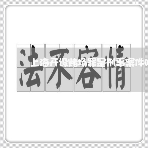 上海开设赌场罪是刑事案件吗/2023032687158